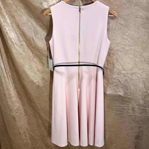 Calvin Klein New Keyhole Fit-and-Flare Belt Dress - Picture 6 of 7